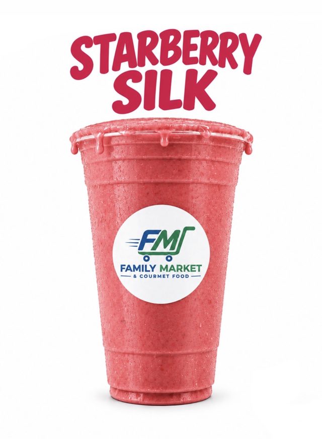 Starberry Silk smoothie in a Family Market cup